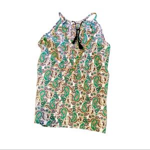 Paisley blouse in green and black